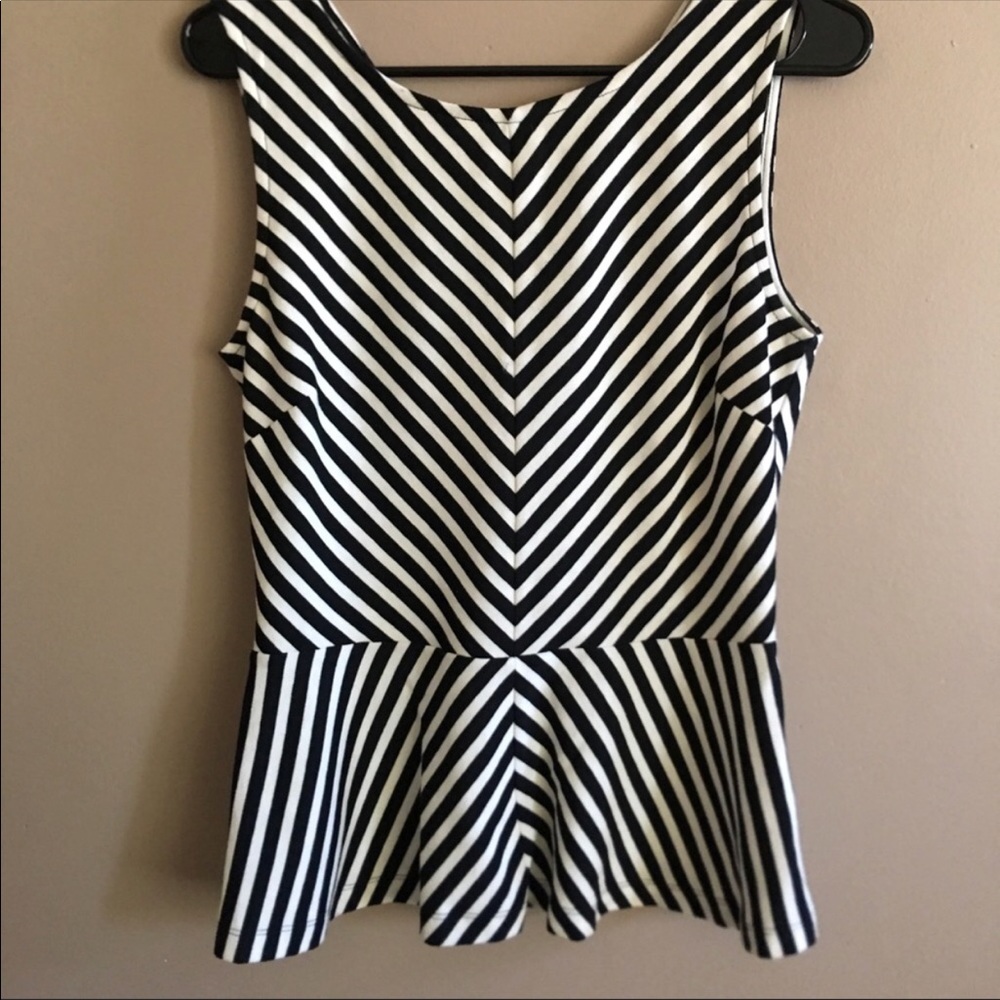Banana Republic Striped Peplum Top